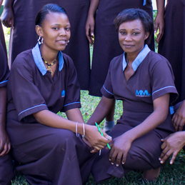 Picture of two female members of MML's cleaning staff