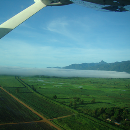 Picture of the view from a light aircraft whist flying over Tanzania